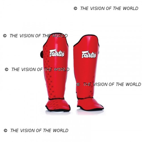 Protège tibia Fairtex SP5 boxe thai muay thai kick boxing mma sparring pieds-poings entrainement rouge
