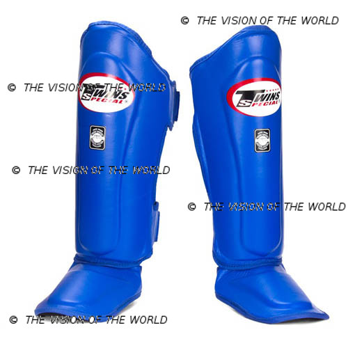 Protège-tibia Twins SGL10 muay thai boxe thai kick boxing mma meilleurs protege tibia savate pieds-poing bleu