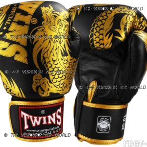 Gants Twins FBGV-49 muay thai kick boxing mma boxe anglaise boxe thai boxe pieds-poings noir or