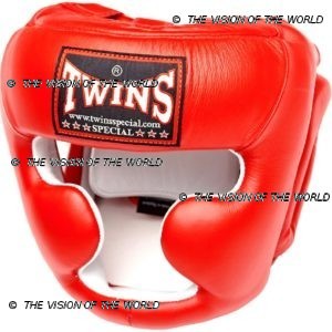 Casque de boxe Twins HGL3 rouge un casque de sparring full face à barre indispensable aux boxeurs professionnels pour l'entraînement et le sparring