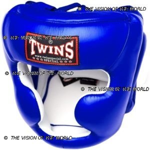 Casque de boxe Twins HGL3 bleu un casque de sparring full face à barre indispensable aux boxeurs professionnels pour l'entraînement et le sparring