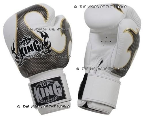 Gants Top King Empower-Creativity Blanc/Argent muay thai kick boxing mma boxe anglaise boxe thai boxe pieds-poings