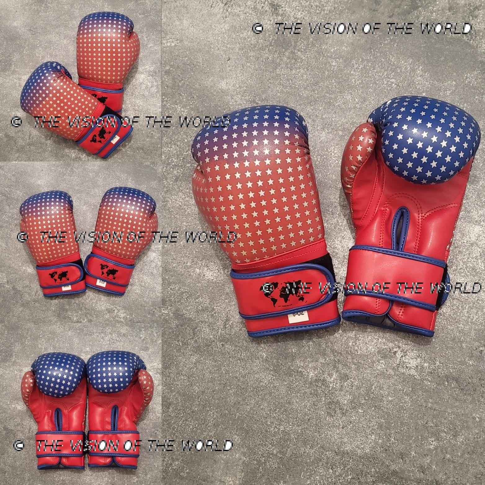 Gants enfants rouge/bleu boxe muaythai kickboxing mma débutant amateurs