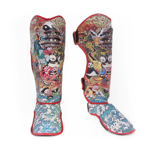 Topking protège-tibia Chinese Culture magnifique paire de protège-tibia avec les design spécial chinese culture des images représentant la culture chinoise pour tout. type de boxe pieds-poings boxe mma k1 savate kickboxing muaythai