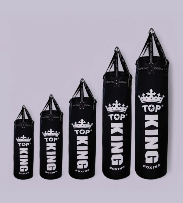 Améliorez vos entraînements avec le sac de frappe Top King en semi-cuir. Conçu pour offrir une robustesse exceptionnelle et une absorption des chocs optimale, il est idéal pour tous les niveaux de pratique. Polyvalence et durabilité au rendez-vous pour des séances intensives réussies