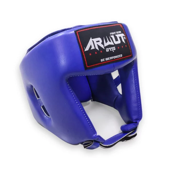 casque de compétition Arwut bleu pour les compétition de muaythai, kickboxing,