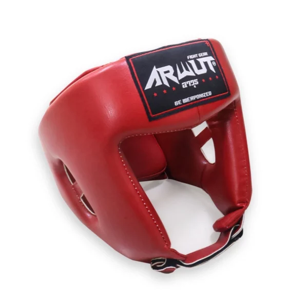 casque de compétition Arwut rouge pour les compétition de muaythai, kickboxing,
