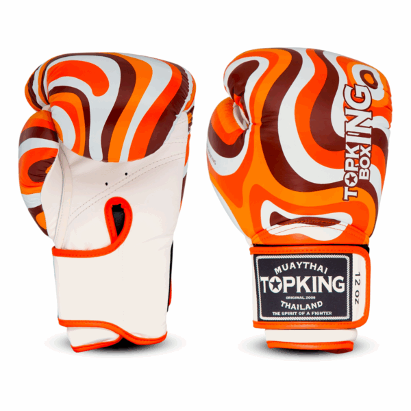 Gants topking orange lava gants de muaythai boxethai
