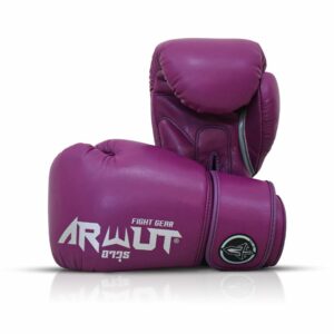Gants de boxe Arwut BG5 violet – équipement professionnel pour Muay Thai, Kickboxing et entraînement intensif, avec mousse haute densité et design ergonomique