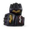 Gants de combat MMA ARWUT PRO FIGHT MMAG2 en cuir noir et or Paire de gants MMA ARWUT PRO FIGHT MMAG2 en cuir noir, doigts ouverts, logo doré, sangle velcro extra-large