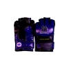 Gants MMA Sparring Mongkol MGM01 bleu et noir Paire de gants MMA Sparring Mongkol MGM01 en cuir blanc et noir, doigts ouverts, logo Mongkol, taille L, fabriqués en Thaïlande