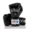 Gants de boxe Fairtex bgL7 noir Gants de boxe noir professionnels Fairtex BGL7 Mexican Style à lacet noirs en cuir véritable pour muay thai et kickboxing