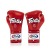 Gants de boxe Fairtex bgL7 rouge Gants de boxe rouge professionnels Fairtex BGL7 Mexican Style à lacet noirs en cuir véritable pour muay thai et kickboxing