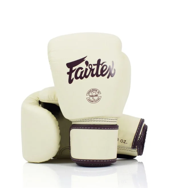 Gants de boxe Fairtex bgv16 beige Gants de boxe beige Fairtex BGV16 pour Muay Thai et boxe professionnelle