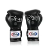 Gants de boxe professionnels Fairtex BGV9 Mexican Style noir en cuir véritable pour muay thai et kickboxing