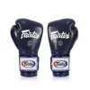 Gants de boxe professionnels Fairtex BGV9 Mexican Style bleu en cuir véritable pour muay thai et kickboxing