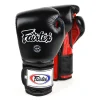 Gants de boxe professionnels Fairtex BGV9 Mexican Style noir/rouge en cuir véritable pour muay thai et kickboxing