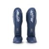 Protège-tibias bleu ARWUT SG4 The Ascent professionnels pour Muay Thai, MMA et kickboxing avec protection renforcée tibia et pied haute densité pour entraînement intensif