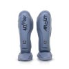 Protège-tibias gris ARWUT SG4 The Ascent professionnels pour Muay Thai, MMA et kickboxing avec protection renforcée tibia et pied haute densité pour entraînement intensif