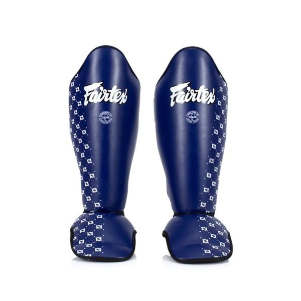 Protèges-tibias Fairtex SP5 bleu pour Muay Thai et kickboxing professionnel