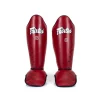Protèges-tibias Fairtex SP5 rouge pour Muay Thai et kickboxing professionnel