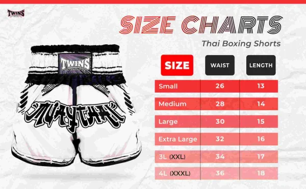 Short muaythai twins kabuki size chart twins special size charts