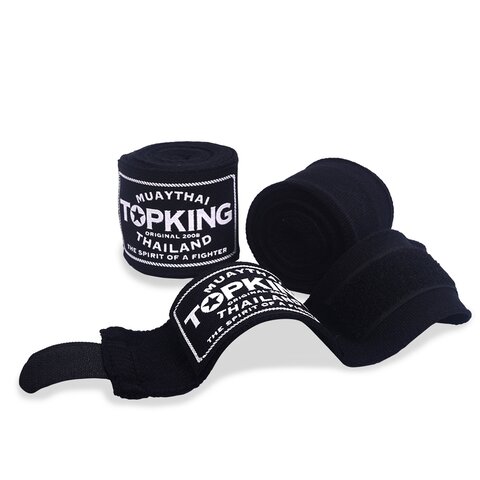 Bandages de boxe Top King TKHWR-01 noirs pour Muay Thai et MMA