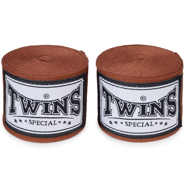bandes de protection twins marron Bandes de protection Twins marron CH5 pour Muay Thai et boxe professionnelle