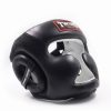Titre Casque de sparring Twins HGL3 noir vue de côté Casque de sparring Twins Special HGL3 noir vue de côté, laçage ajustable sur le dessus, logo Twins Special