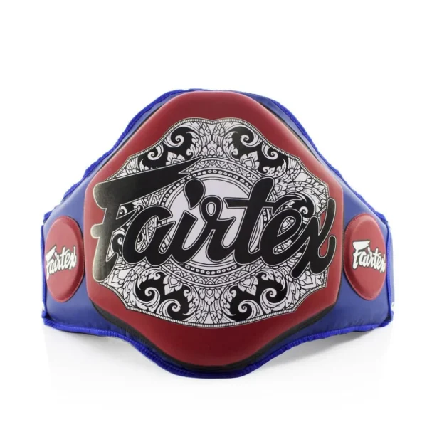 ceinture de frappe fairtex bpv3 bleu rouge Ceinture de frappe Fairtex BPV3 bleu et rouge vue de face