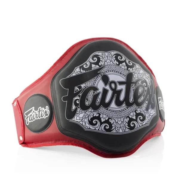 ceinture de frappe fairtex bpv3 rouge noir Ceinture de frappe Fairtex BPV3 rouge et noir vue de côté