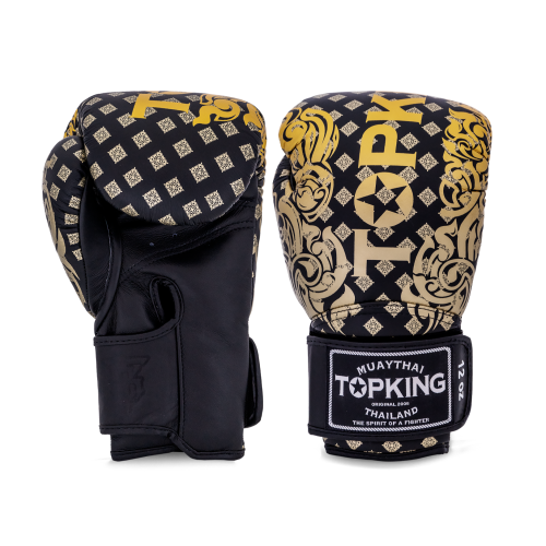 Gants de boxe TopKing Kanok 2 noir pour Muay Thai et kickboxing professionnel