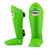 protège tibia twins vert Protège-tibias Twins Special SGL10 vert en cuir véritable pour muay thai, kickboxing et MMA
