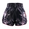 short muaythai twins kabuki Short Muay Thai Twins Kabuki noir vue de dos masques de démons gris cordon de serrage