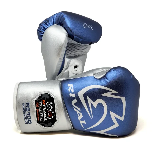 Gants de sparring Rival rs100 bleu gris Gants de sparring Rival RS100 bleu gris pour entraînement boxe