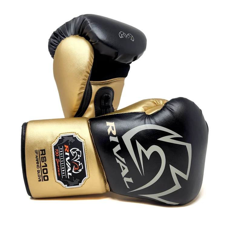Gants de sparring Rival RS100 noir et or professionnels