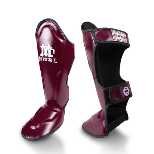 Protège tibia mongkol burgundy Protège-tibias Mongkol bordeaux Muay Thaï