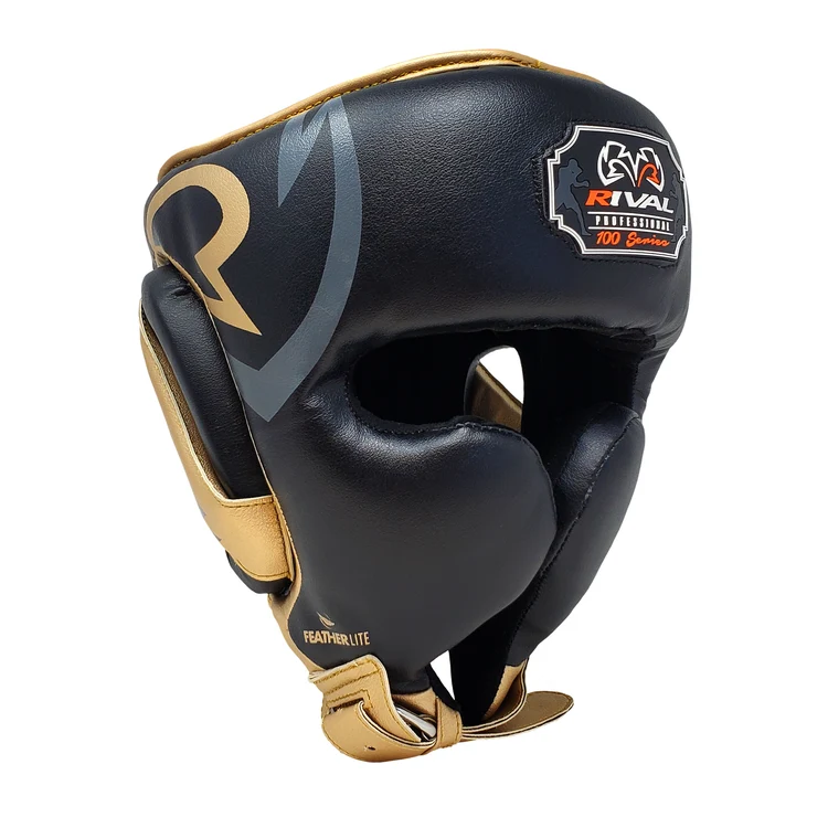 Casque de boxe professionnel Rival RHG100 noir et or
