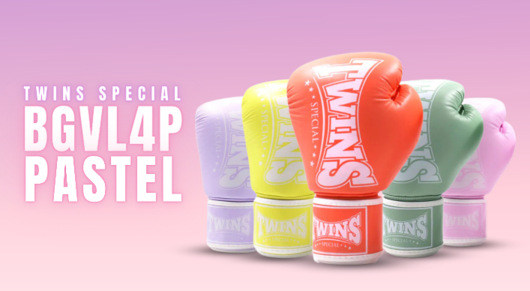Gants de boxe Twins BGPL4 Pastel bleus, violets, verts et roses