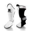 protege tibia Mongkol blanc Protège-tibias Mongkol blanc protection sports de combat