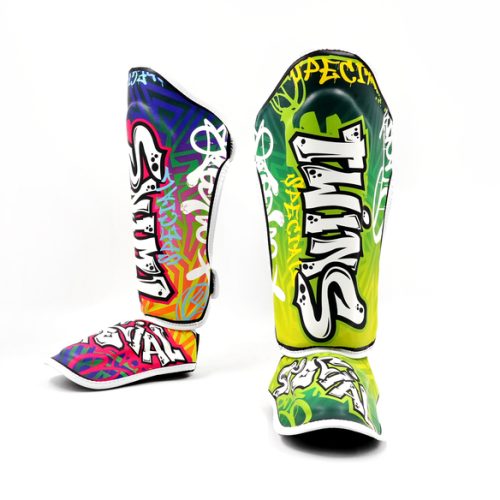 Protège tibia Twins FSGL10-68 Graffiti avec motifs street art pour sports de combat