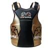 Plastron Rival RBP noir et or vu de face avec logo Rival orange et blanc