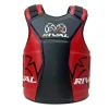 Plastron Rival RBP noir et rouge vu de face avec logo Rival blanc et orange