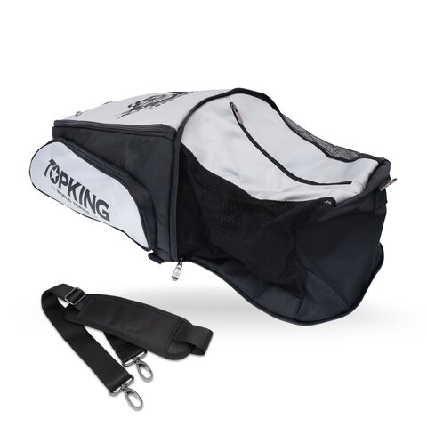 Sac à dos Topking gris TKGMB02 – intérieur Intérieur du sac à dos Topking gris TKGMB02 avec compartiment à maillage interne