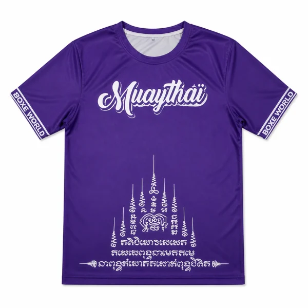 T-shirt-Muaythai-Boxe-world T-shirt Muay Thai Violet Boxe World