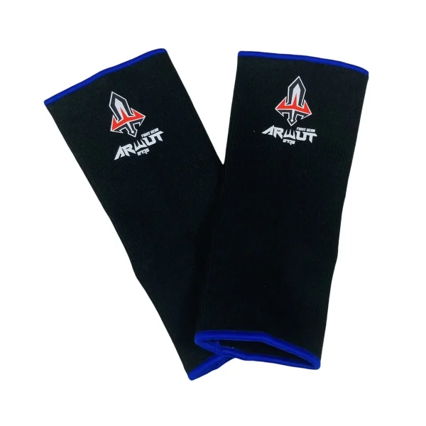 chevilleres-arwut-noir-bleu Chevillères Arwut noir et bleu, protection élastique pour Muay Thaï et kick-boxing
