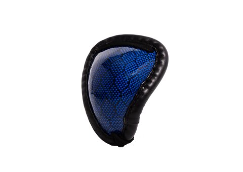 Coquille de protection Topking en fibre de carbone bleu, vue avant