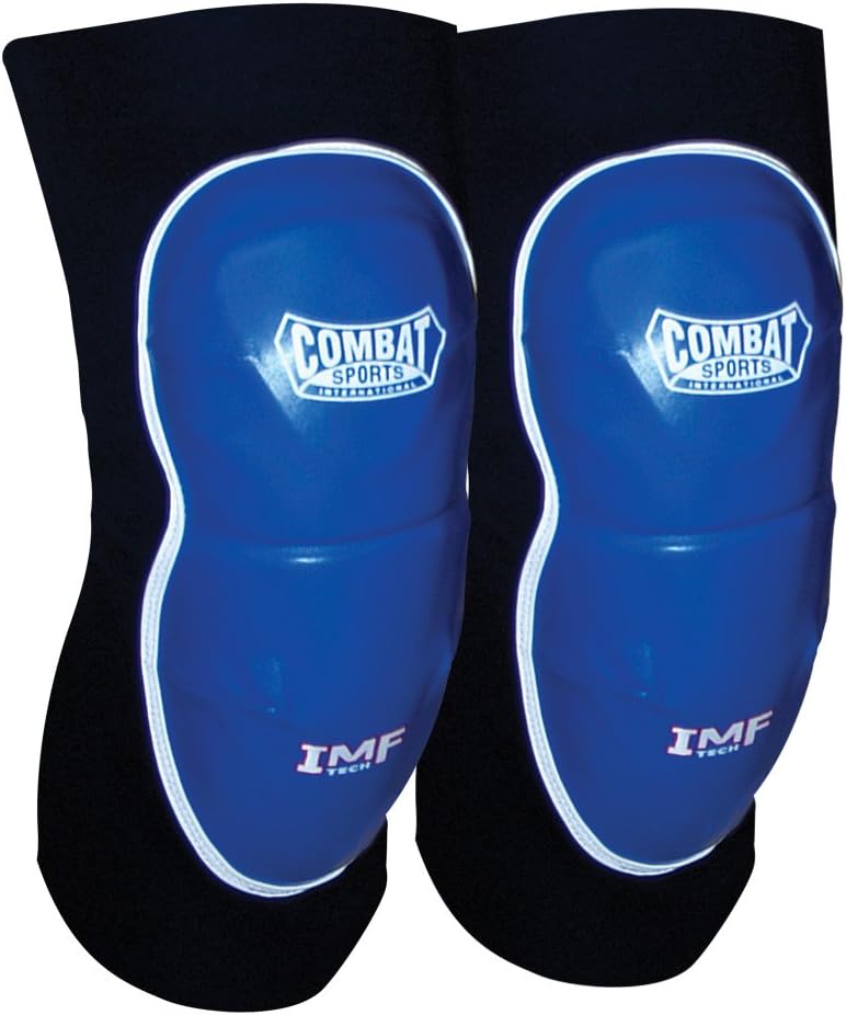 Paire de coudières MMA Combat Sports bleues avec technologie IMF Tech