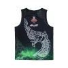 debardeur-arwut-naga-dos Débardeur Arwut Sublimation Naga vue de dos, motif dragon-serpent thaï blanc sur fond vert et noir