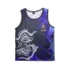 debardeur-arwut-nanopoly-face Débardeur Arwut Sublimation Nanopoly vue de face, masque thaï argenté sur fond bleu et noir façon fumée